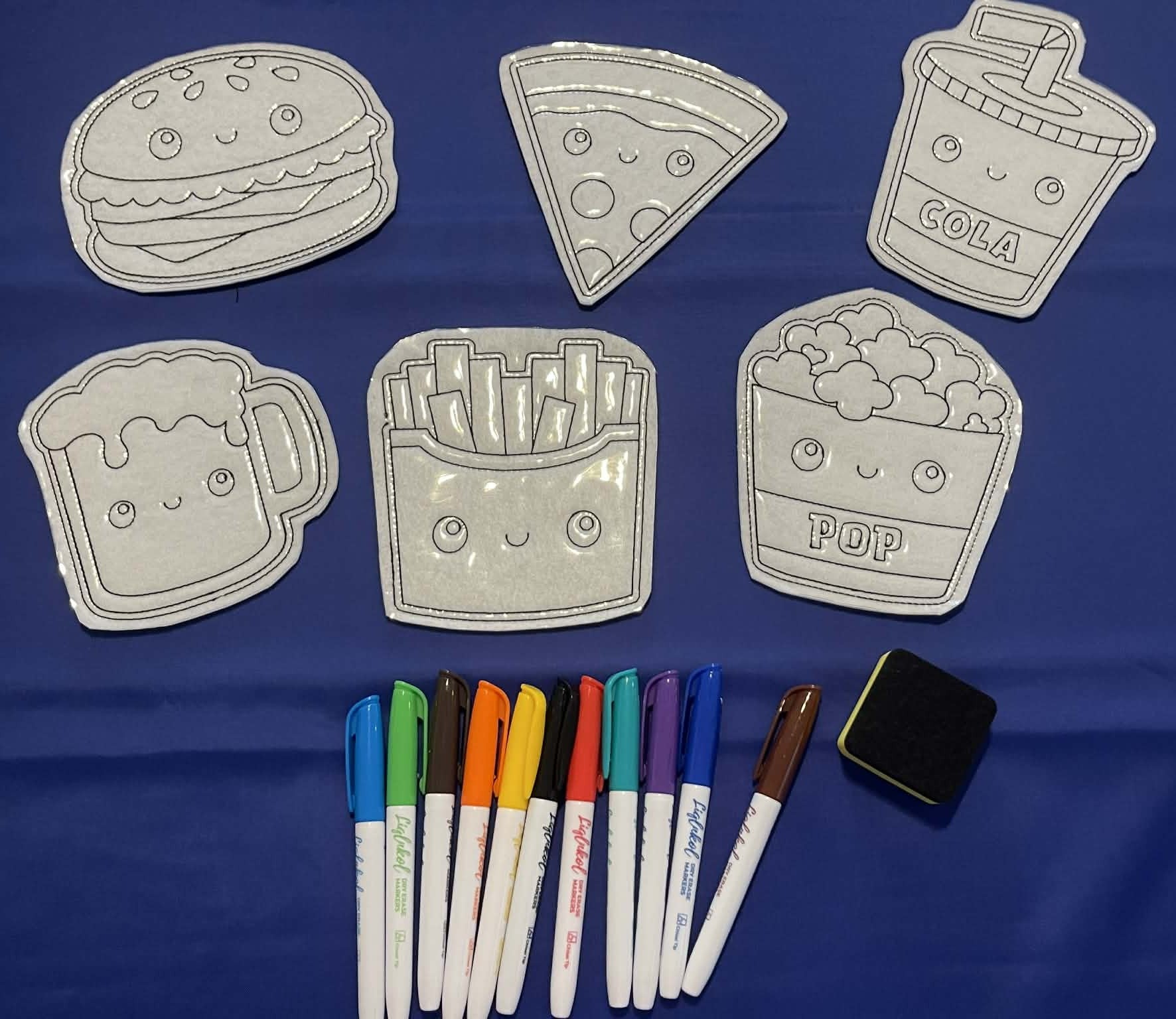 Reusable Coloring Pads for Kids fast food