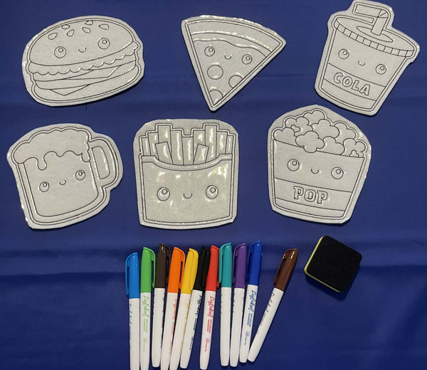 Reusable Coloring Pads for Kids fast food
