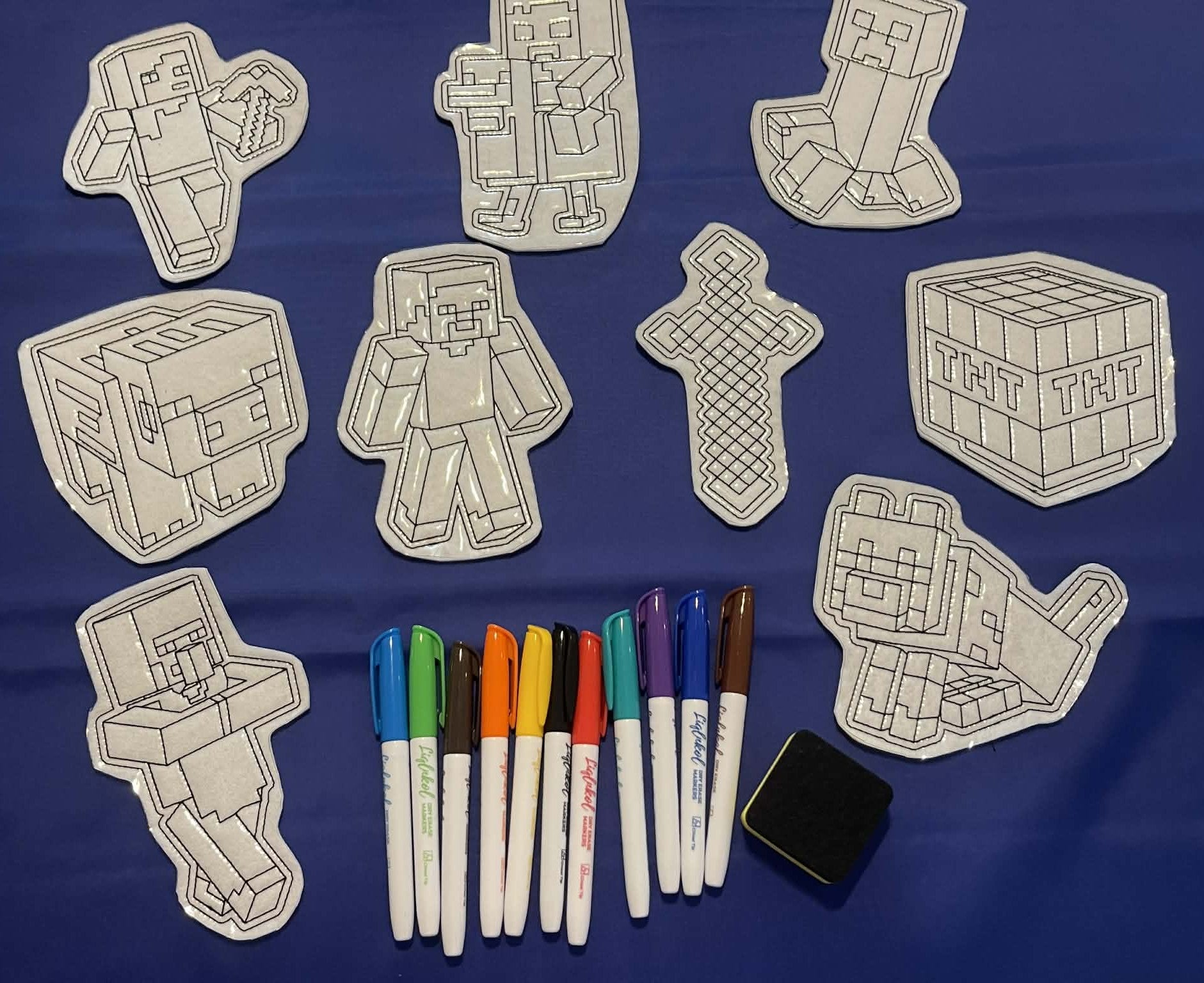 Reusable Coloring Pads for Kids mine craft