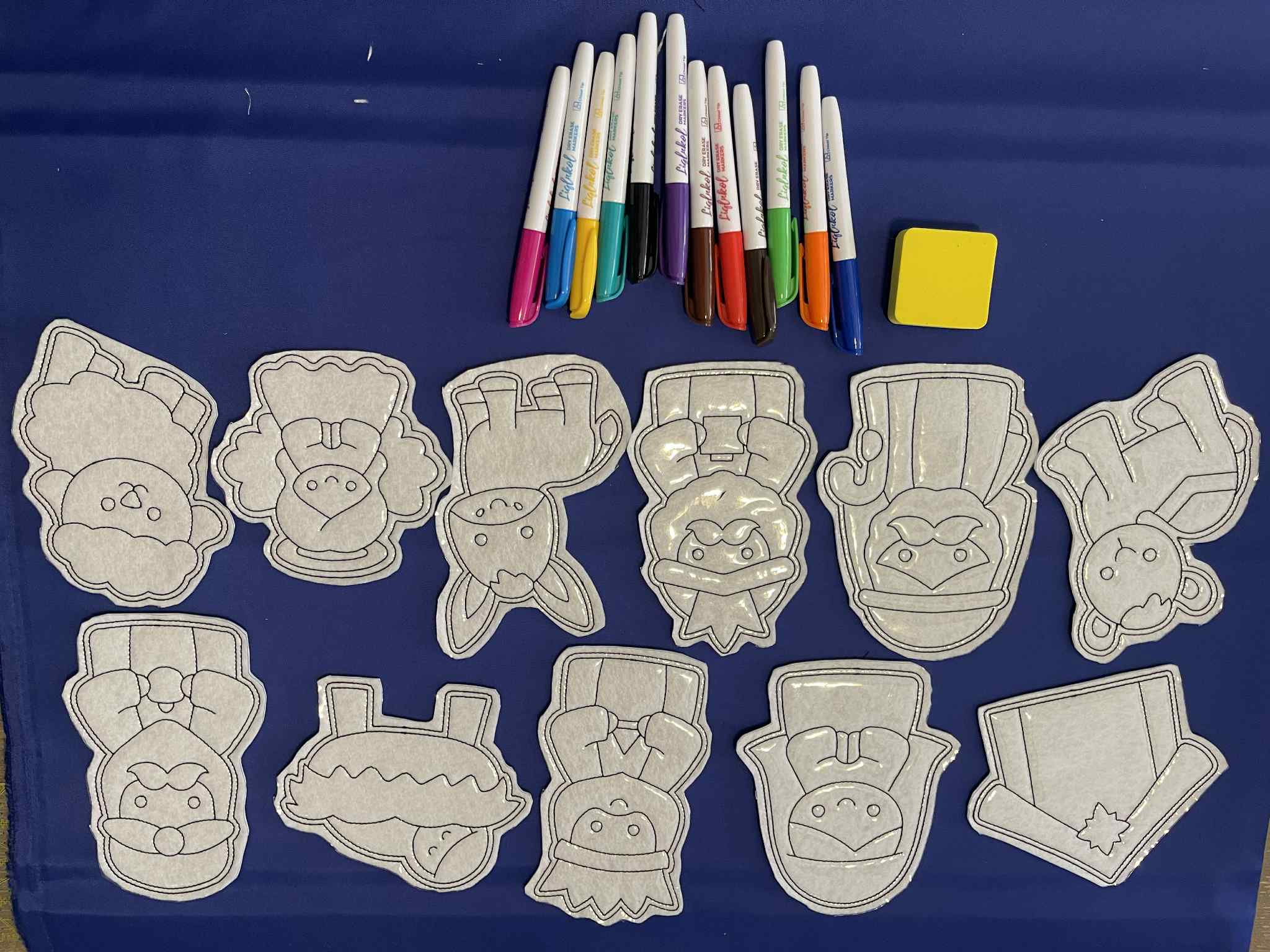Reusable Coloring Pads for the Nativity scene
