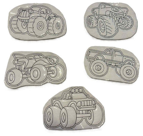 Reusable Coloring Pads for Kids Trucks